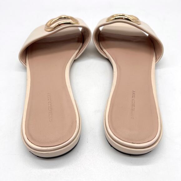 SOMETHING NAVY Cassie Pointy Toe Flat Slide Sandal Womens 8 Cream Gold Accent - Picture 10 of 11
